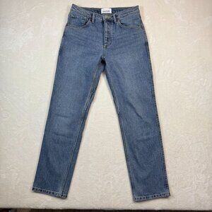 DU/ER DUER Straight Leg Womens Blue Jeans 27X29 Button Fly Mid Rise